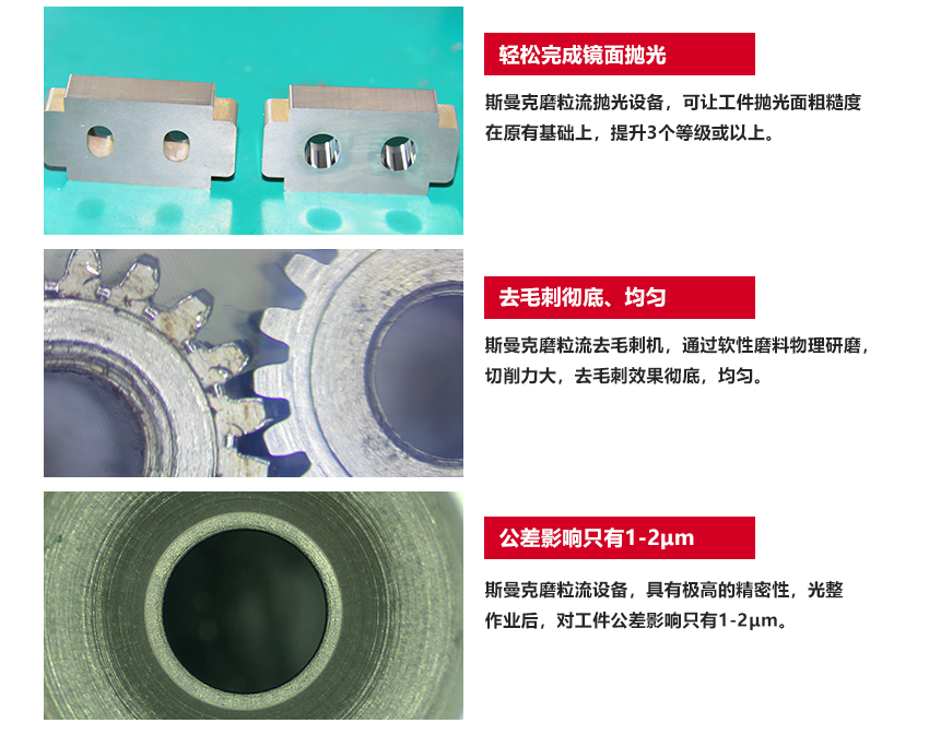 苏州斯曼克磨粒流设备公司是专业生产<a href='' target='_blank'><u>流体抛光机</u></a>设备厂家,主要抛光机器型号有:<a href='' target='_blank'><u>流体抛光机</u></a>,<a href='' target='_blank'><u>微孔抛光机</u></a>,磨粒流抛光机,自动抛光机广泛应用于挤型模具抛光,钨钢模具,精冲模具抛光,喷丝板,管件<a href='' target='_blank'><u>内孔抛光</u></a>,涡轮壳内腔,热流道抛光,冲头,细长管内壁抛光.